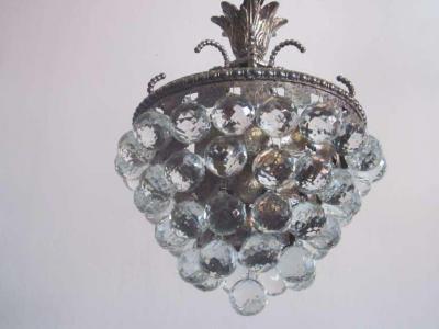 2 Modern Neoclassical Silver and Crystal Viennese Pendants Chandeliers