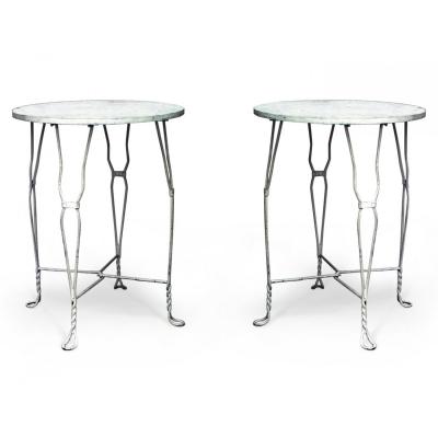 2 Outdoor Victorian Style Wire Caf Tables
