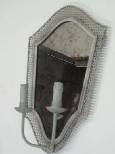 2 Pair Large French Mid Century Modern Neoclassical Mirror Sconces Girandoles
