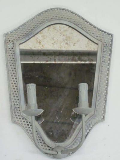 2 Pair Large French Mid Century Modern Neoclassical Mirror Sconces Girandoles
