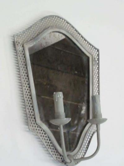 2 Pair Large French Mid Century Modern Neoclassical Mirror Sconces Girandoles