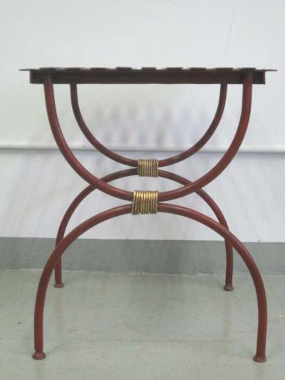 2 Pairs French Modern Neoclassical Iron Side Tables Luggage Racks Benches 1940