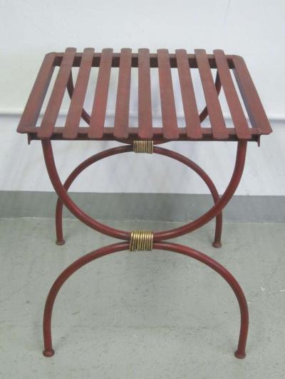2 Pairs French Modern Neoclassical Iron Side Tables Luggage Racks Benches 1940