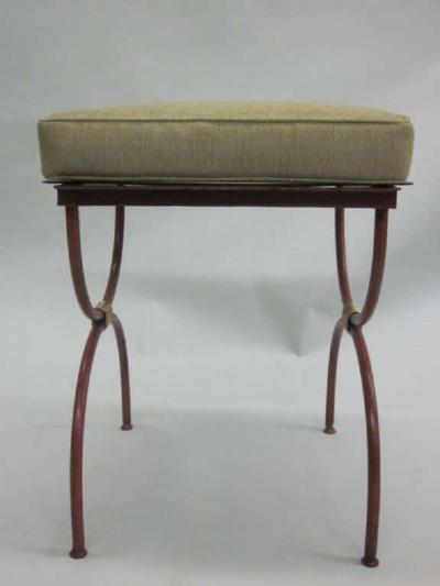 2 Pairs French Modern Neoclassical Iron Side Tables Luggage Racks Benches 1940