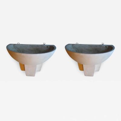 2 Pairs French Modern Neoclassical Plaster Sconces in Manner of Marc Duplantier