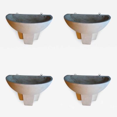 2 Pairs French Modern Neoclassical Plaster Sconces in Manner of Marc Duplantier
