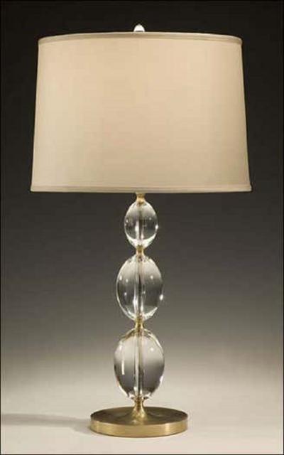 2 Pairs of Italian Mid Century Modern Style Brass and Crystal Sphere Table Lamps