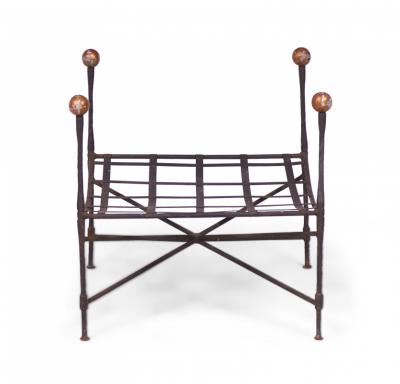 2 Pairs of John Salterini American Mid Century Iron Outdoor Ottomans