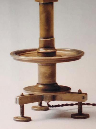 2 Pairs of Modern Neoclassical Brass and Steel Industrial Style Table Lamps