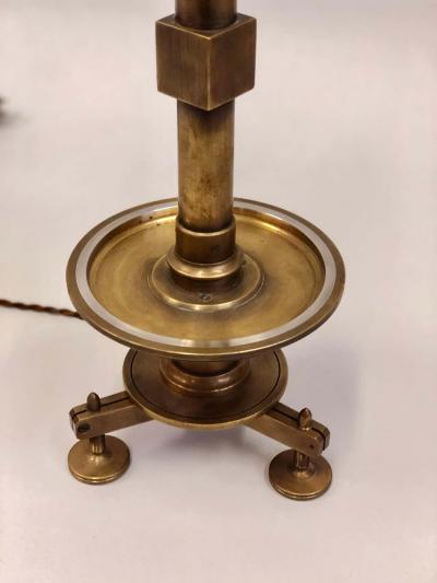 2 Pairs of Modern Neoclassical Brass and Steel Industrial Style Table Lamps