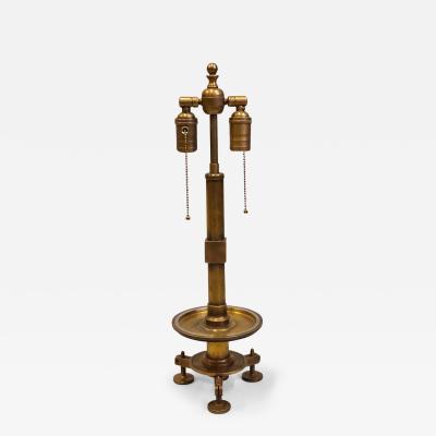 2 Pairs of Modern Neoclassical Brass and Steel Industrial Style Table Lamps