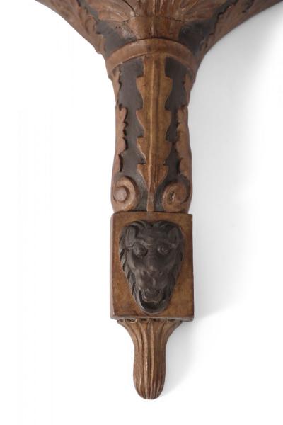 2 Pairs of Neo Classical Style Carved Greek Key and Acanthus Leaf Design Wooden