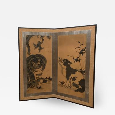 2 Panel Screen Japan Meiji Period