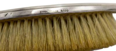 2 Piece American Art Deco Silver Brush and Mirror Set