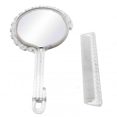 2 Piece American Art Moderne Lucite Mirror and Brush Set