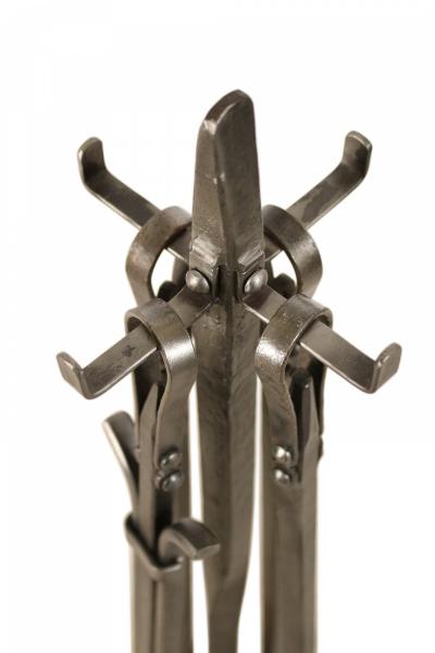 2 Sets of English Victorian Wrought Iron Fireplace Tools