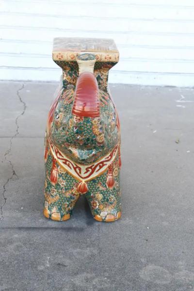 2 Vintage Japanese Satsuma Ceramic Garden Stools