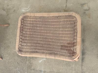 2 Wicker End Table with Glass Top