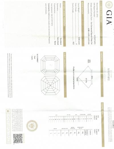 2 carat Asscher Cut Diamond Halo Engagement Ring