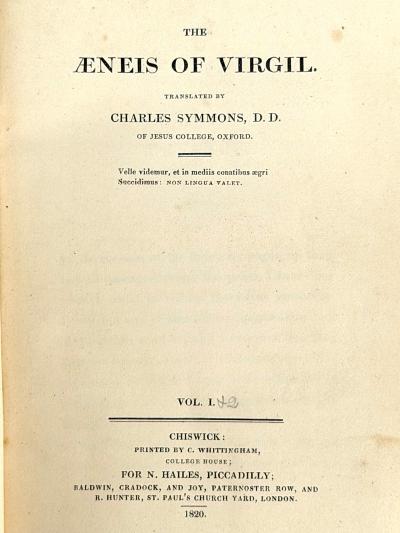 2 vols Virgil and Charles Symmonds The neis of Virgil
