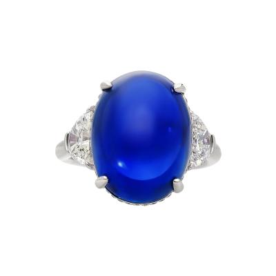 20 Carat Royal Blue No Heat Burma Sapphire Diamond Ring