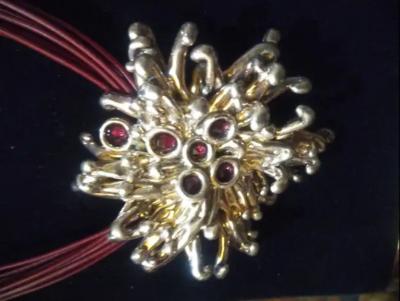 20 Sterling Silver and Amethyst Abstract Statement Necklace