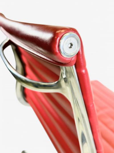 2009 Herman Miller Eames Aluminum Group Management Chair in Red Leather