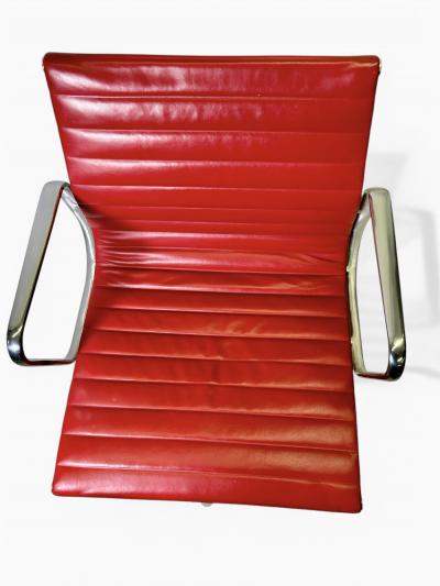 2009 Herman Miller Eames Aluminum Group Management Chair in Red Leather