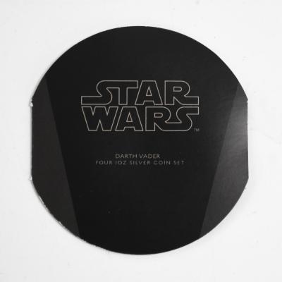 2011 Niue Star Wars 4 1 oz Silver Coin Set Proof Colorized Darth Vader Helmet
