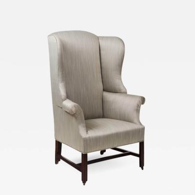 2078 Irish 18th Century Upholstered Wing Chair