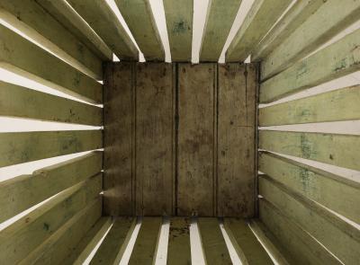 20TH CENTURY PAINTED WOODEN BIN