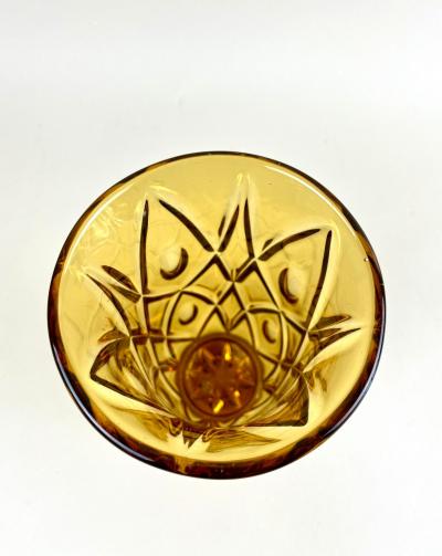 20th Century Ambercolored Art Deco Glass Vase CZ circa 1930