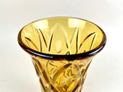 20th Century Ambercolored Art Deco Glass Vase CZ circa 1930