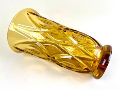 20th Century Ambercolored Art Deco Glass Vase CZ circa 1930