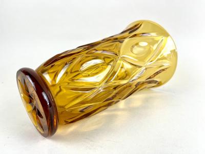 20th Century Ambercolored Art Deco Glass Vase CZ circa 1930