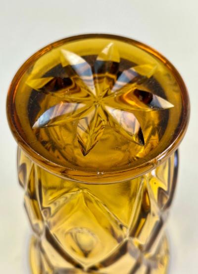 20th Century Ambercolored Art Deco Glass Vase CZ circa 1930