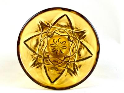 20th Century Ambercolored Art Deco Glass Vase CZ circa 1930