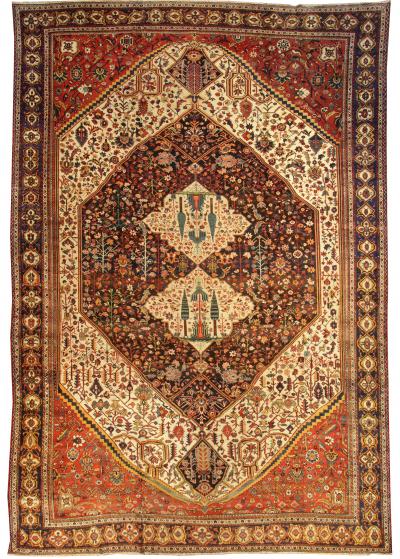 20th Century Antique Bakhtiari Rug 14 X 20