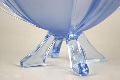20th Century Art Deco Blue Glass Bowl Austria circa 1920