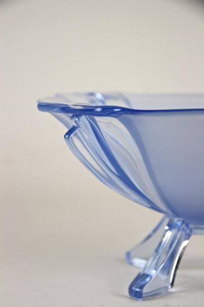 20th Century Art Deco Blue Glass Bowl Austria circa 1920