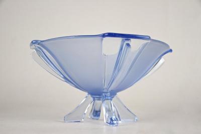 20th Century Art Deco Blue Glass Bowl Austria circa 1920