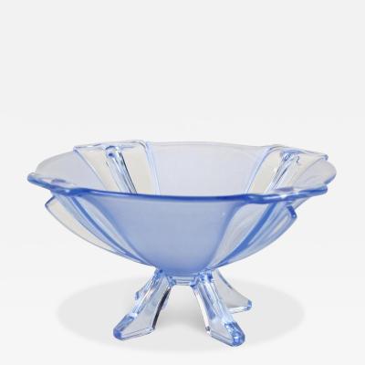 20th Century Art Deco Blue Glass Bowl Austria circa 1920