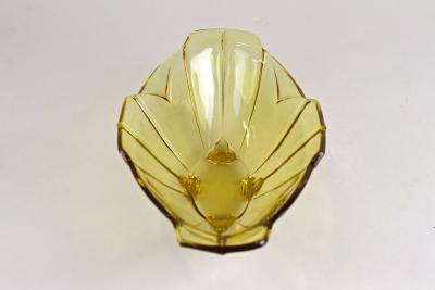 20th Century Art Deco Glass Bowl Jardiniere Amber Colored Austria circa 1920