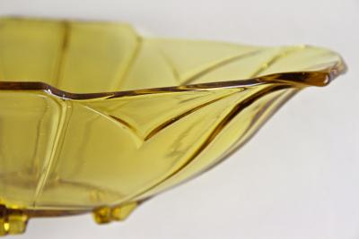 20th Century Art Deco Glass Bowl Jardiniere Amber Colored Austria circa 1920
