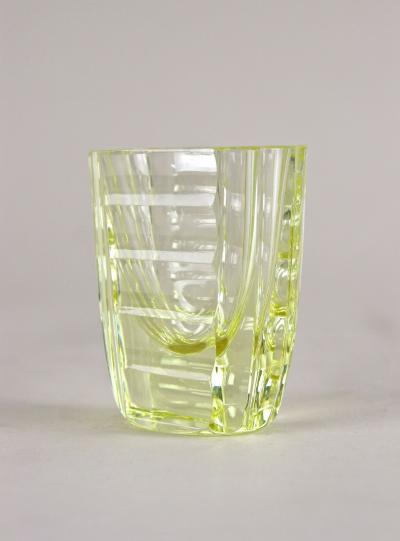 20th Century Art Deco Glass Decanter Set With 6 Shot Glasses CZ ca 1920