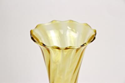 20th Century Art Deco Glass Vase Amber Colored Austria ca 1920