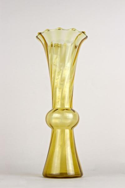 20th Century Art Deco Glass Vase Amber Colored Austria ca 1920