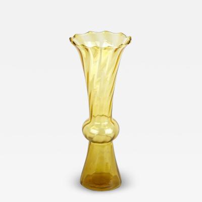 20th Century Art Deco Glass Vase Amber Colored Austria ca 1920