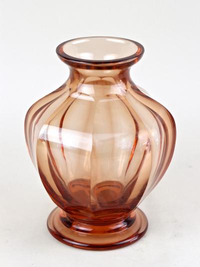 20th Century Art Deco Glass Vase Corall Colored Austria ca 1920