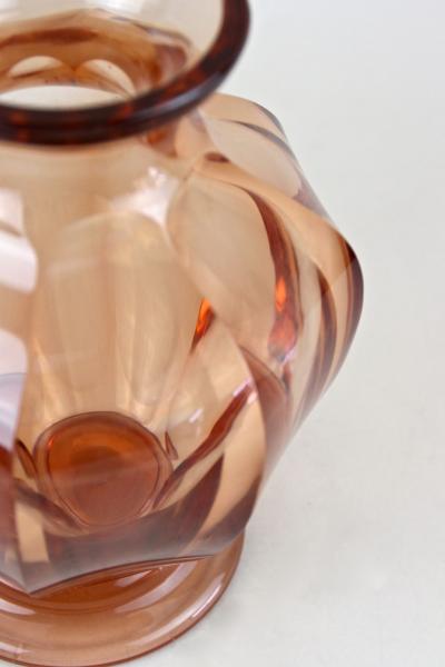 20th Century Art Deco Glass Vase Corall Colored Austria ca 1920